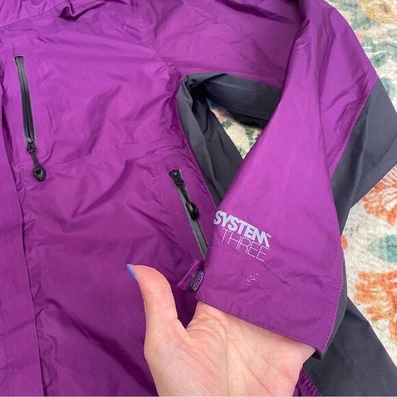 EMS hooded raincoat windbreaker size Large purple vented armpit system3 jacket - Picture 2 of 9